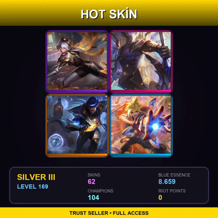 NA | Lv169 | Silver III | 62 Skin | 104 Champ