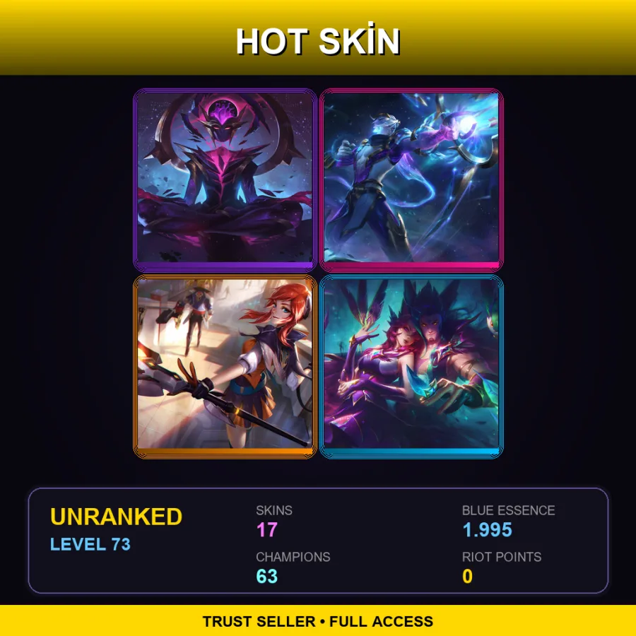 LAN | Lv73 | Unranked | 17 Skin | 63 Champ