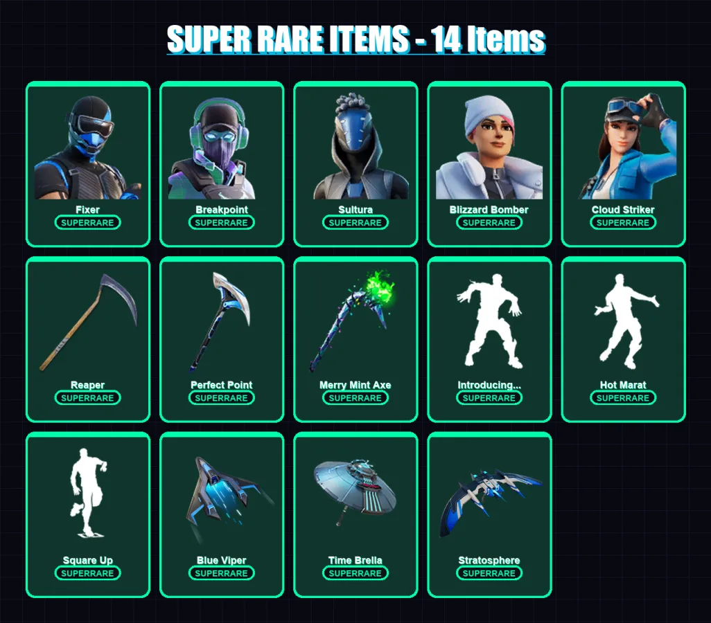 [PC/XBOX/PSN] | Fixer | Breakpoint | Sultura | Blizzard Bomber | Cloud Striker | 195 skin | 209 pickaxe | 198 emote | 188 glider | Lv2705