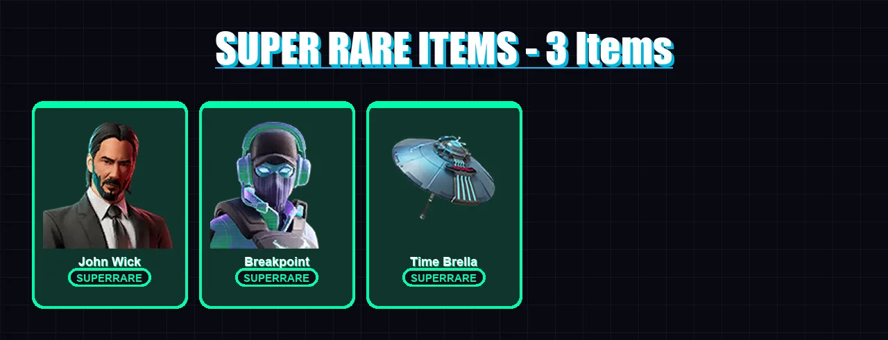 [PC/PSN] | John Wick | Breakpoint | Joey | Spectra Knight | Paradigm (Reality-659) | 217 skin | 245 pickaxe | 153 emote | 155 glider | Lv2015