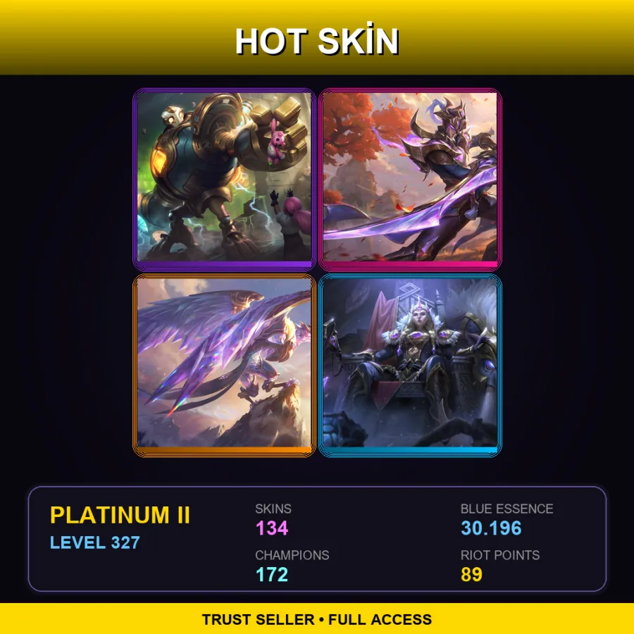LAS | Lv327 | Platinum II | 134 Skin | 172 Champ