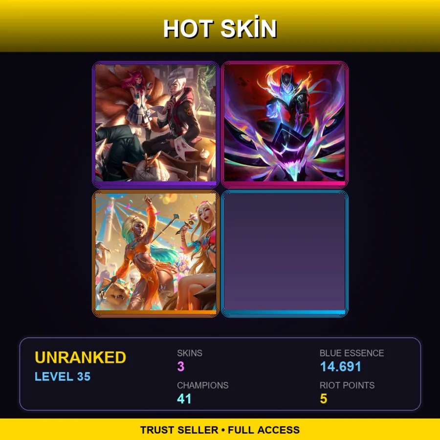 TR | Lv35 | Unranked | 3 Skin | 41 Champ