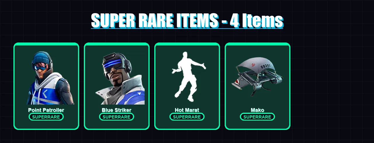 [PC/XBOX/PSN] | Point Patroller | Blue Striker | Lt. Evergreen | Sled Ready Guff | Arctic Adeline | 5 skin | 22 pickaxe | 15 emote | 28 glider | Lv5