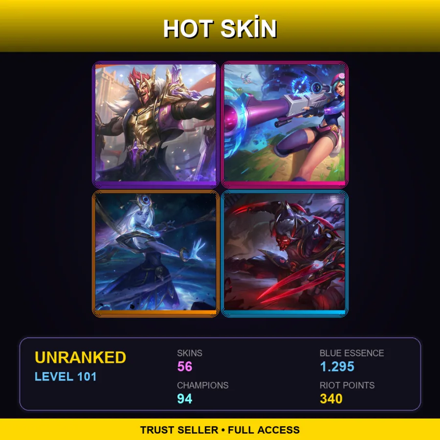 EUW | Lv101 | Unranked | 56 Skin | 94 Champ — Red Card Twisted Fate