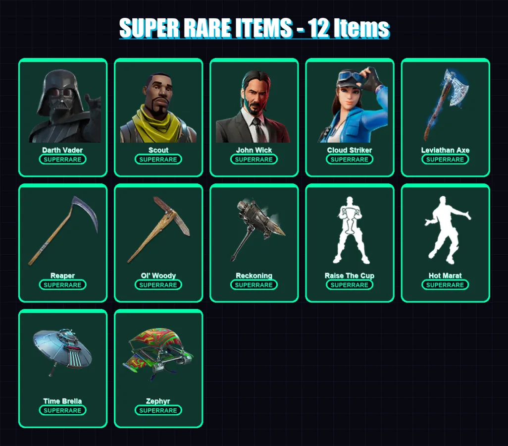 [PS4/PS5/XBOX/PC] | Darth Vader | Scout | John Wick | Cloud Striker | The Ice King | 419 skin | 426 pickaxe | 340 emote | 296 glider | Lv5542 — Fortnite account