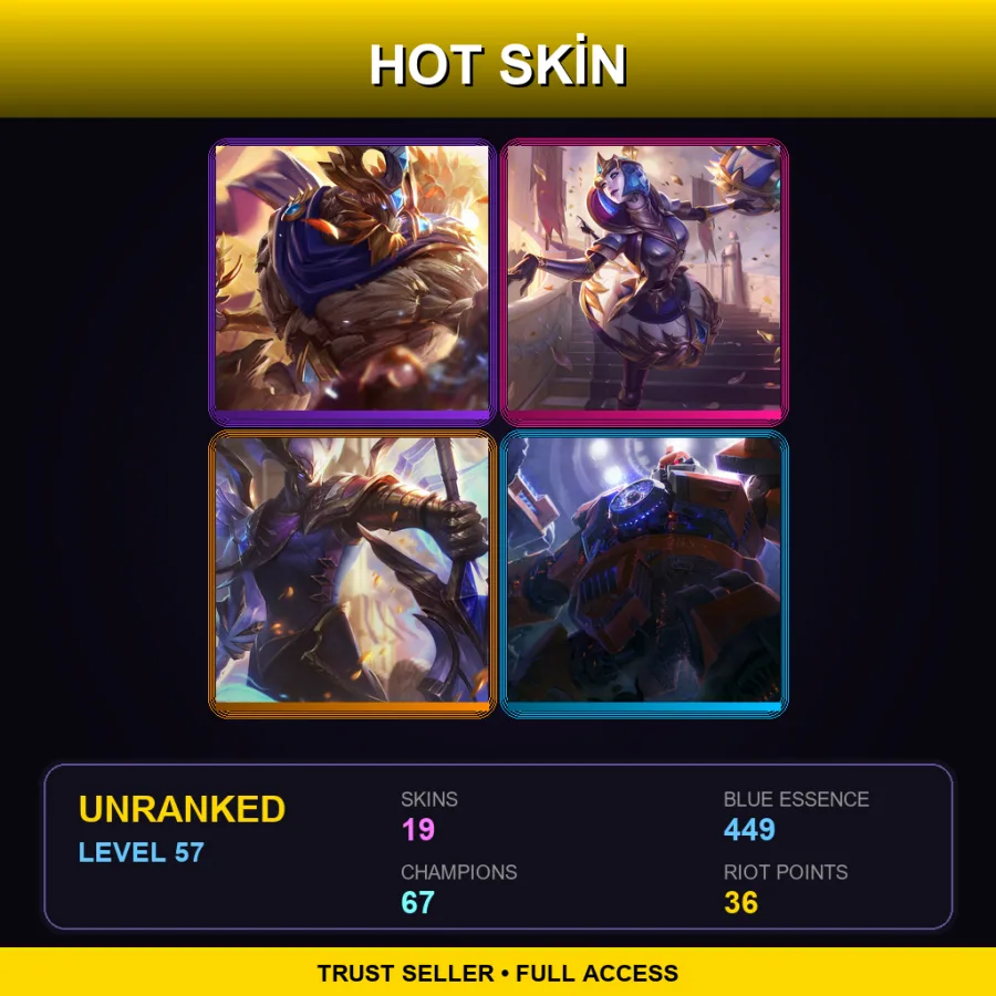 LAN | Lv57 | Unranked | 19 Skin | 67 Champ — Rugged Garen