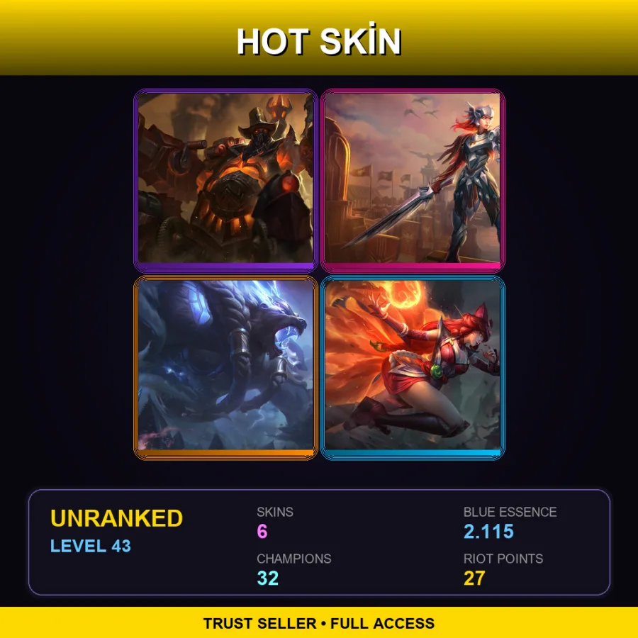 TR | Lv43 | Unranked | 6 Skin | 32 Champ