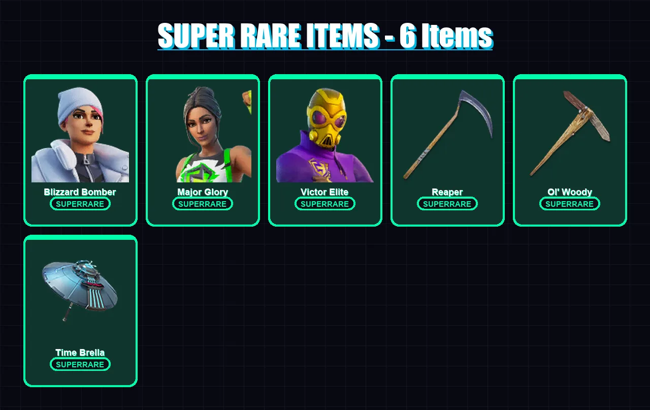 [PC/XBOX/PSN] | Renegade Raider | Blizzard Bomber | Major Glory | Victor Elite | Mizuki | 282 skin | 261 pickaxe | 174 emote | 156 glider | Lv1978