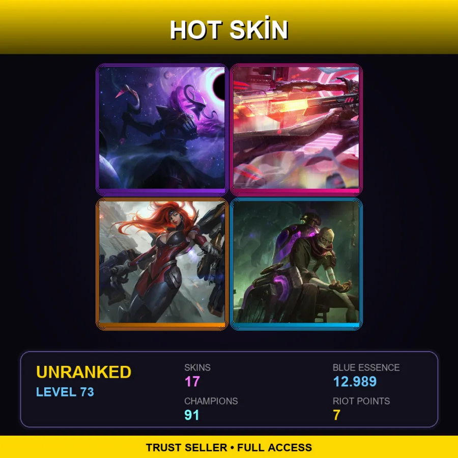 EUNE | Lv73 | Unranked | 17 Skin | 91 Champ