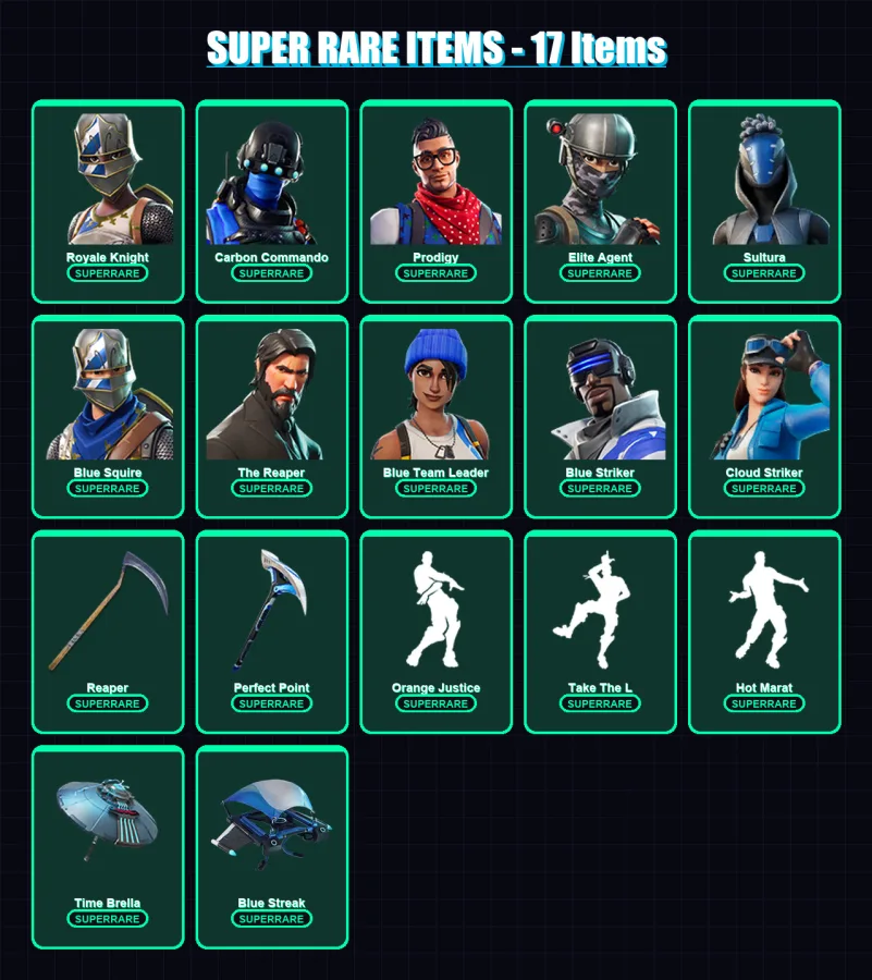 [PS4/PS5/PC] | Polo Prodigy | Royale Knight | Carbon Commando | Prodigy | Elite Agent | 180 skin | 196 pickaxe | 176 emote | 155 glider | Lv2812
