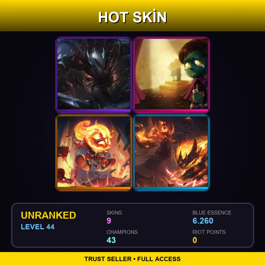 LAS | Lv44 | Unranked | 9 Skin | 43 Champ — Skt T1 Alistar