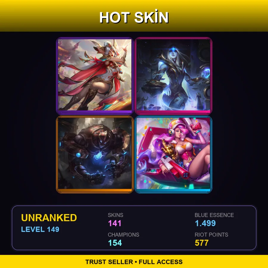 NA | Lv149 | Unranked | 141 Skin | 154 Champ — Cosmic Queen Ashe