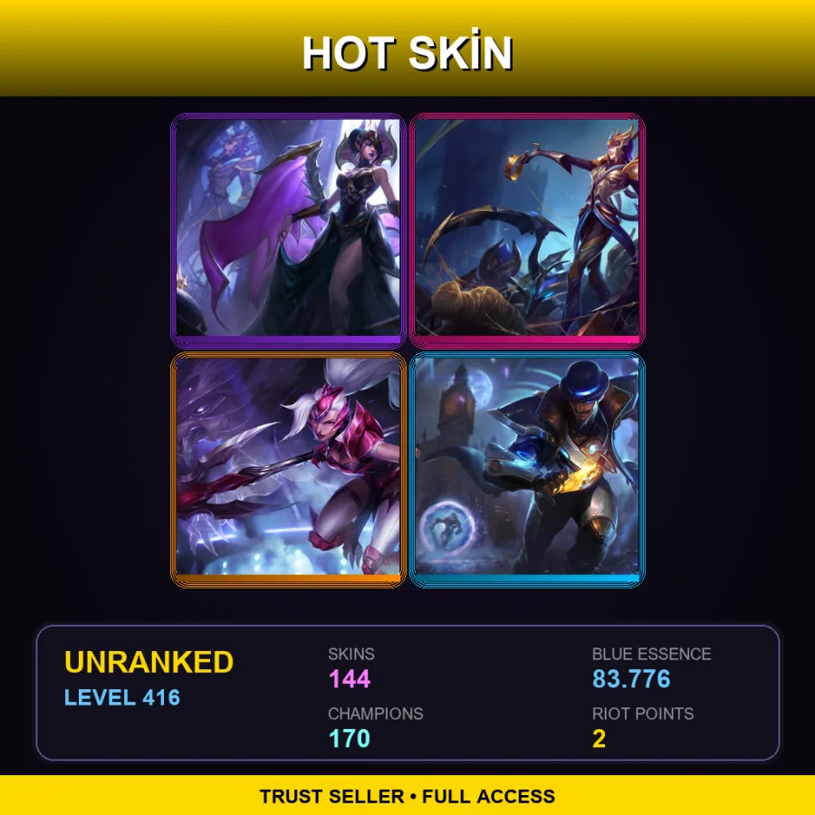 EUNE | Lv416 | Unranked | 144 Skin | 170 Champ — Augmented Singed
