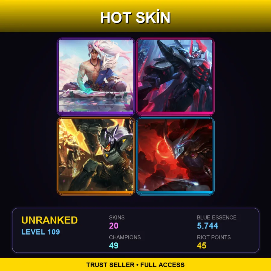 LAN | Lv109 | Unranked | 20 Skin | 49 Champ