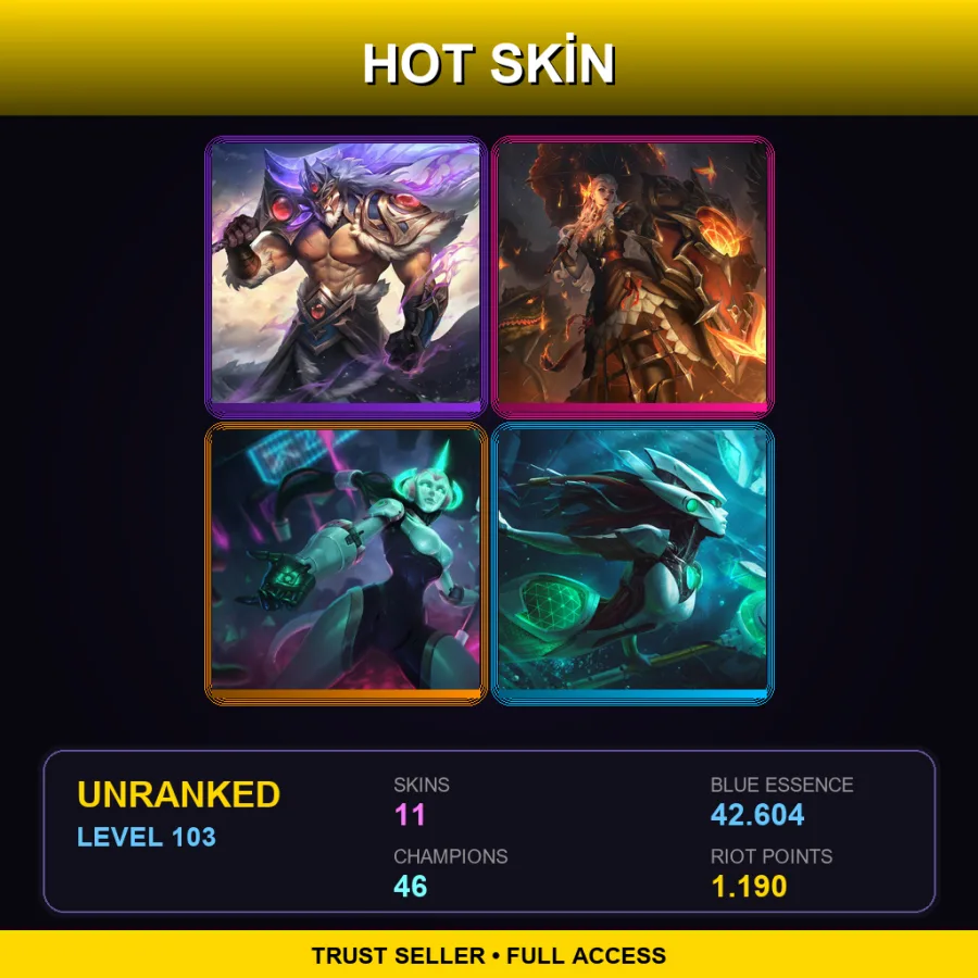 EUW | Lv103 | Unranked | 11 Skin | 46 Champ