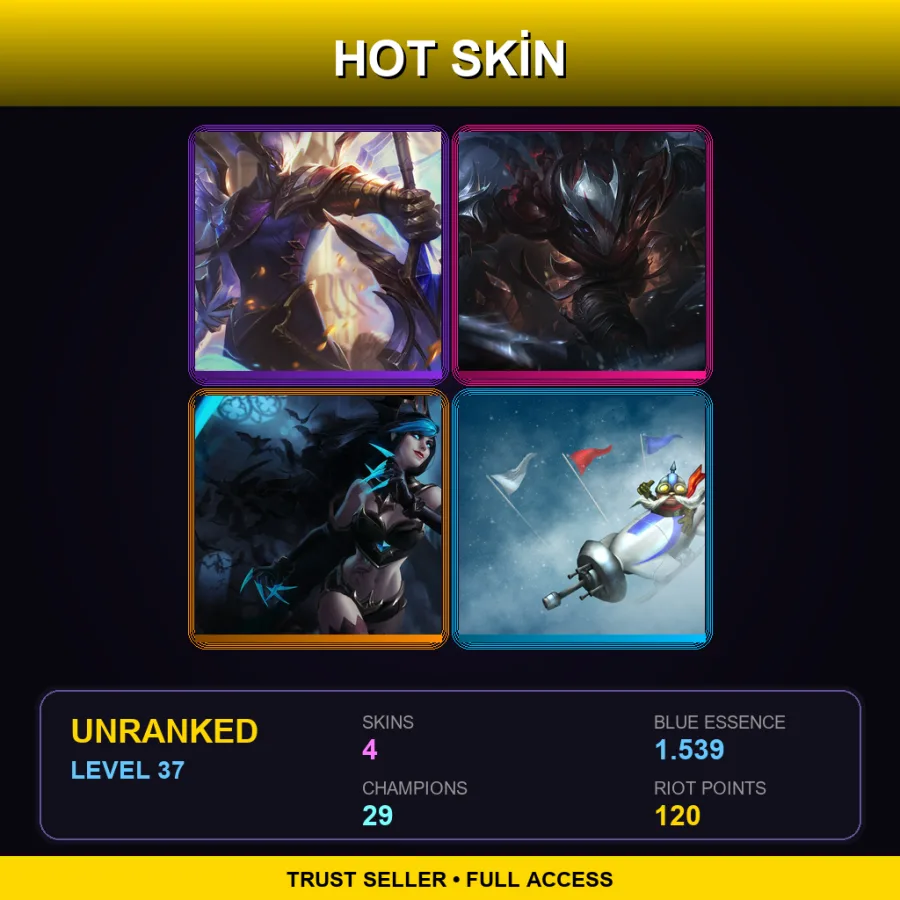 NA | Lv37 | Unranked | 4 Skin | 29 Champ