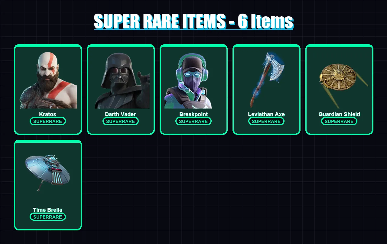 [PS4/PS5/XBOX/PC] | Kratos | Darth Vader | Breakpoint | Spire Assassin | Ronin | 120 skin | 125 pickaxe | 78 emote | 95 glider | Lv1647