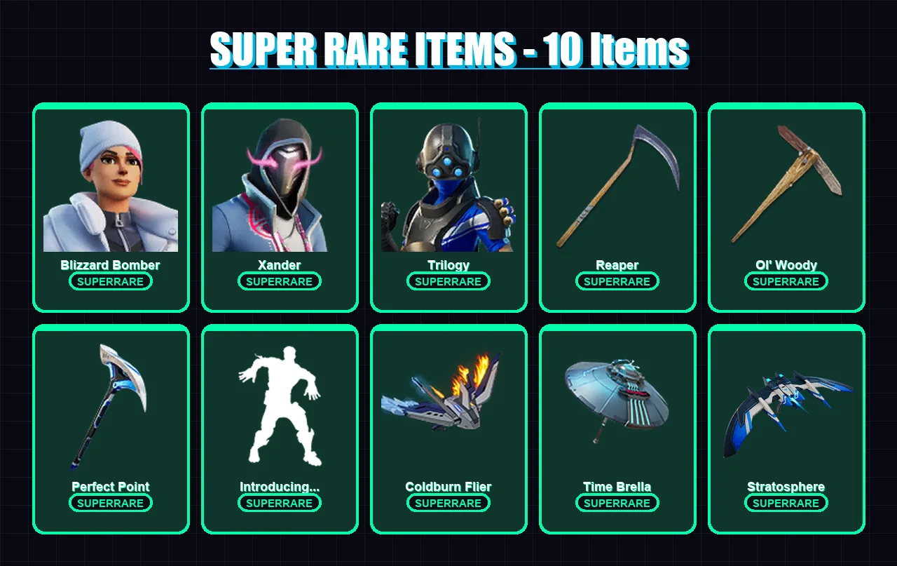 [PS4/PS5/PC] | Blizzard Bomber | Xander | Trilogy | Raz | Spire Assassin | 421 skin | 347 pickaxe | 166 emote | 197 glider | Lv2458 — Fortnite account