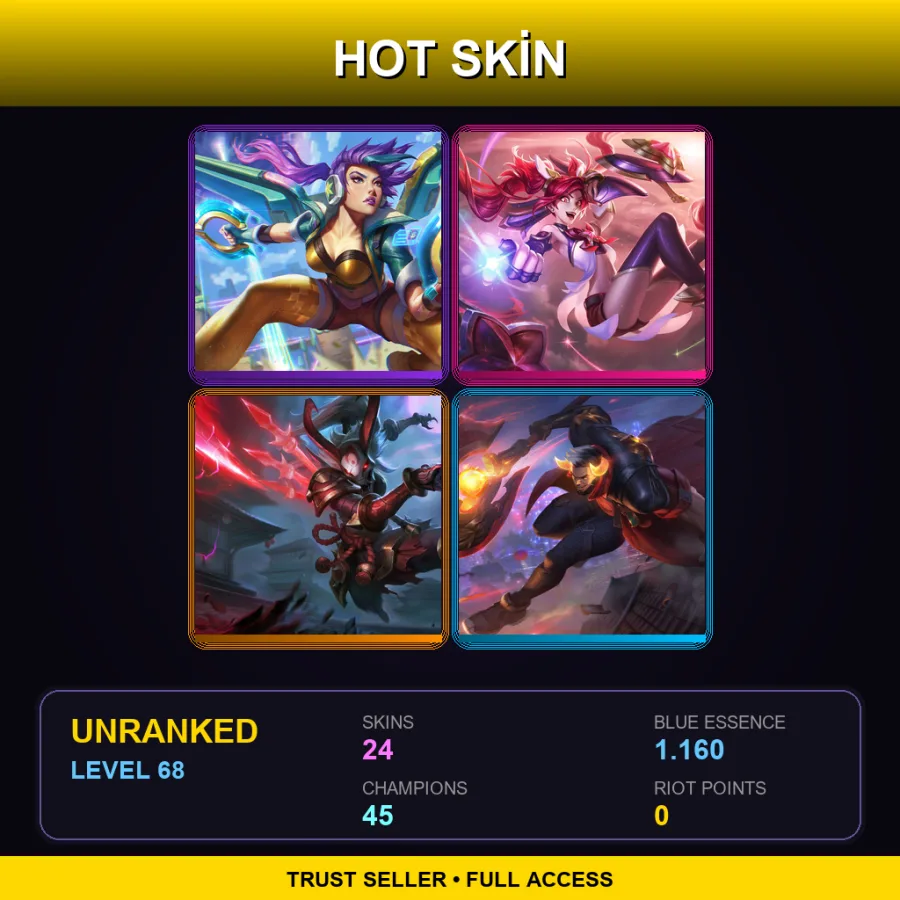 LAN | Lv68 | Unranked | 24 Skin | 45 Champ — Striker Ezreal