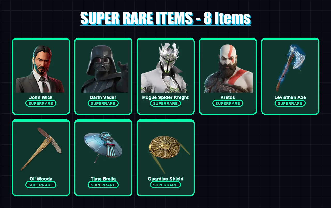 [PC/XBOX/PSN] | John Wick | Darth Vader | Rogue Spider Knight | Kratos | The Ageless | 357 skin | 346 pickaxe | 233 emote | 235 glider | Lv3098