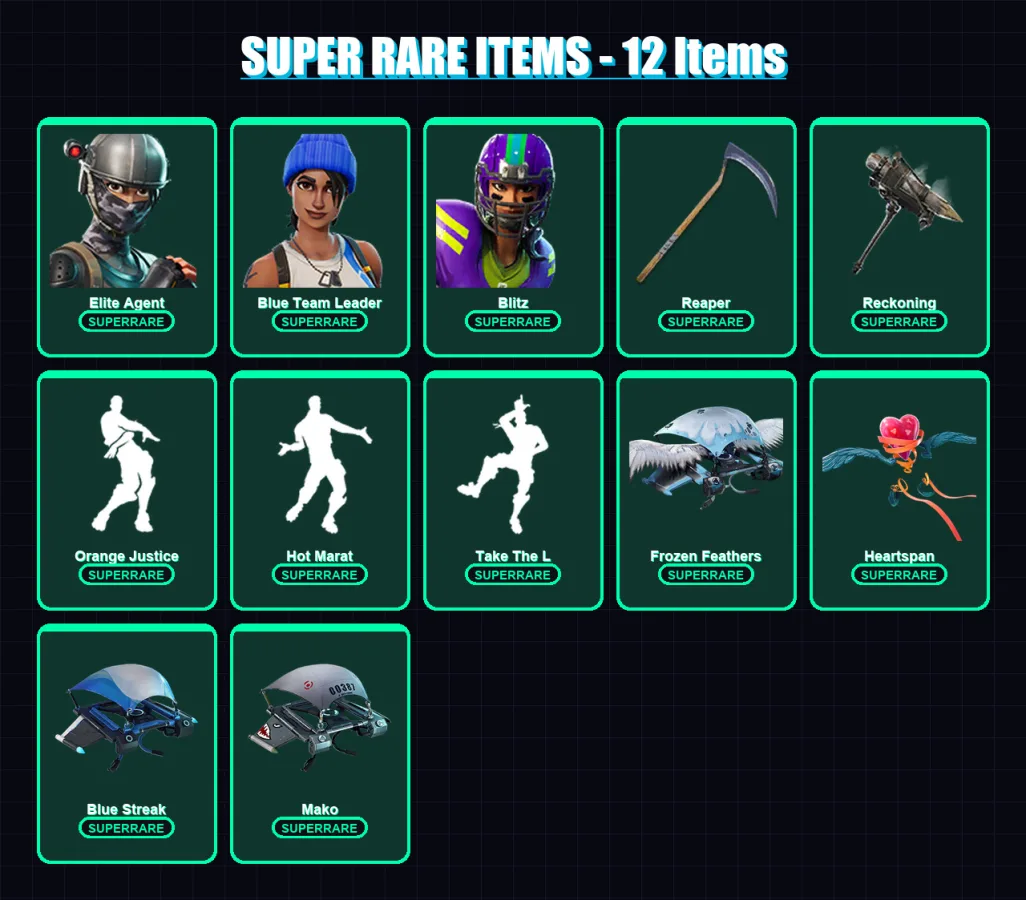 [PS4/PS5/XBOX/PC] | Elite Agent | Blue Team Leader | Blitz | Love Ranger | Dire | 62 skin | 28 pickaxe | 65 emote | 33 glider | Lv475 — Fortnite account
