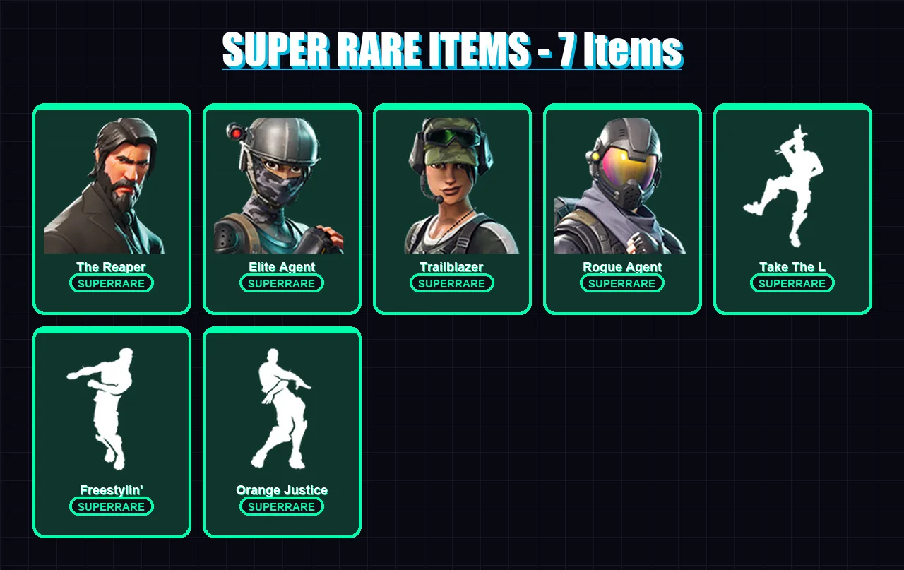 [PC/XBOX/PSN] | The Reaper | The Visitor | Elite Agent | Trailblazer | Rogue Agent | 19 skin | 11 pickaxe | 18 emote | 11 glider | Lv144