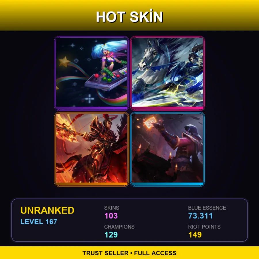 EUW | Lv167 | Unranked | 103 Skin | 129 Champ