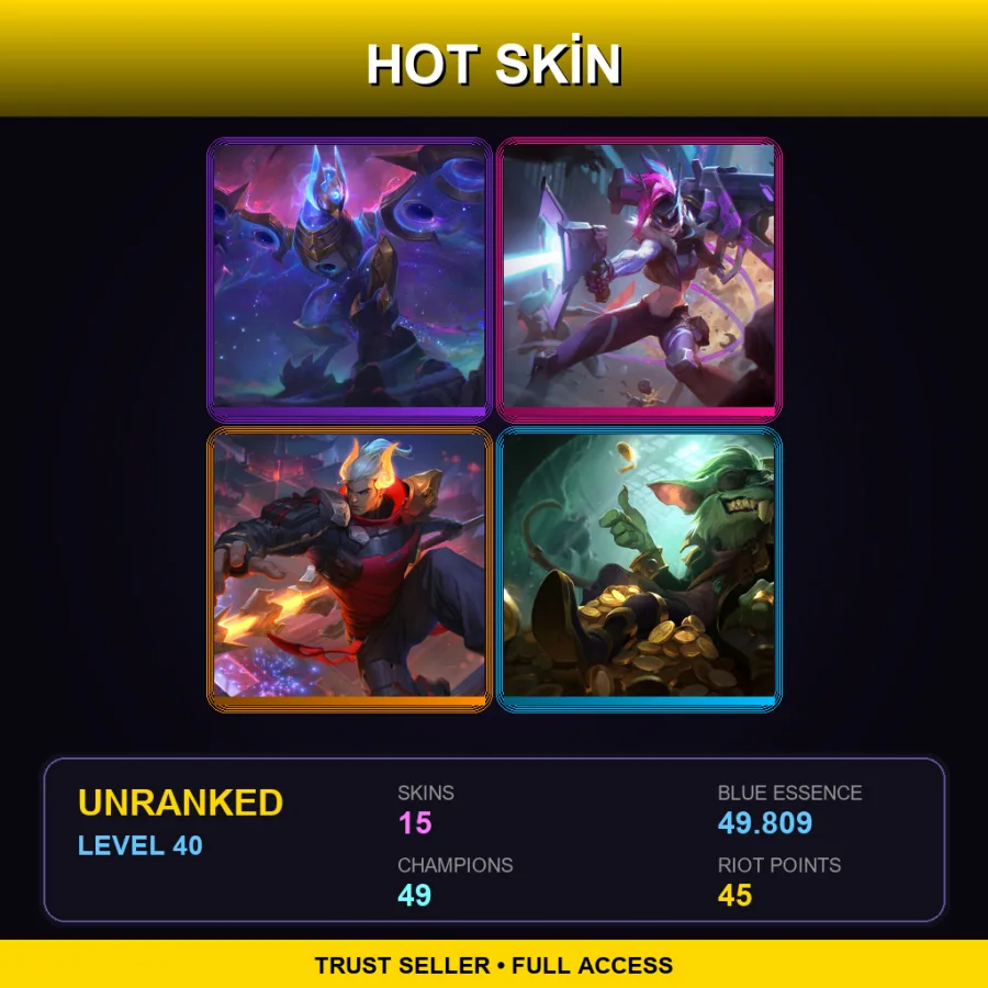 LAS | Cosmic Flight Anivia | PROJECT: Jinx | Lunar Beast Jarvan IV | Kingpin Twitch | 15 Skin | 49 Champ | Lv40