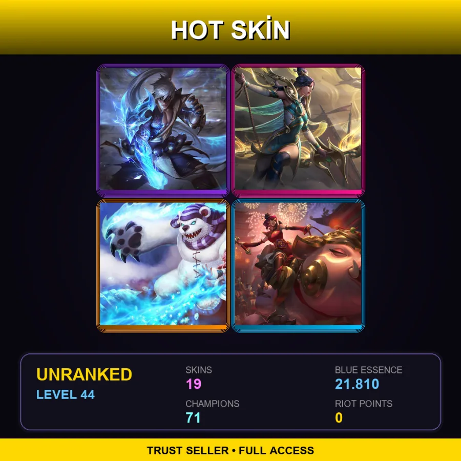 VN | Lv44 | Unranked | 19 Skin | 71 Champ