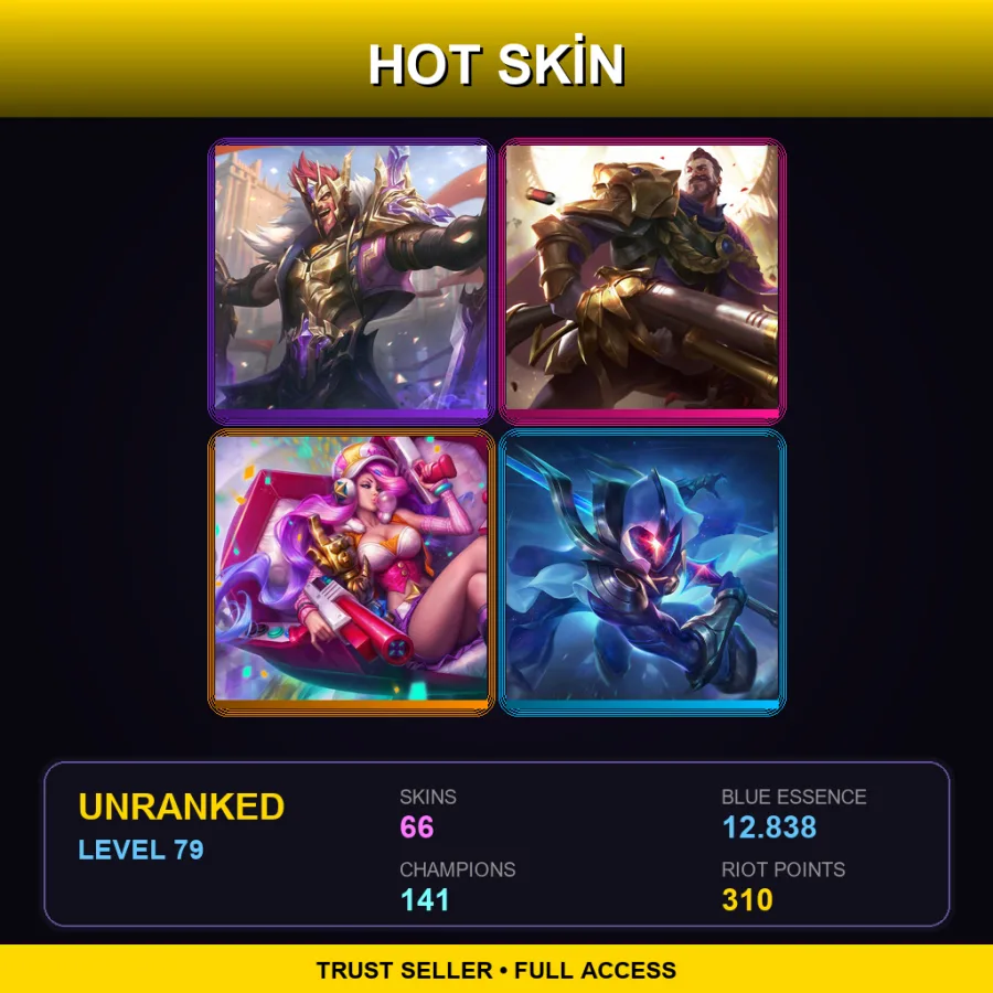 EUW | Lv79 | Unranked | 66 Skin | 141 Champ