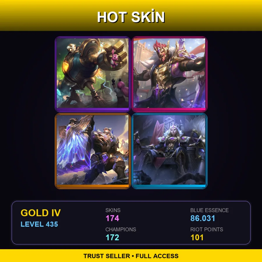 LAS | Lv435 | Gold IV | 174 Skin | 172 Champ