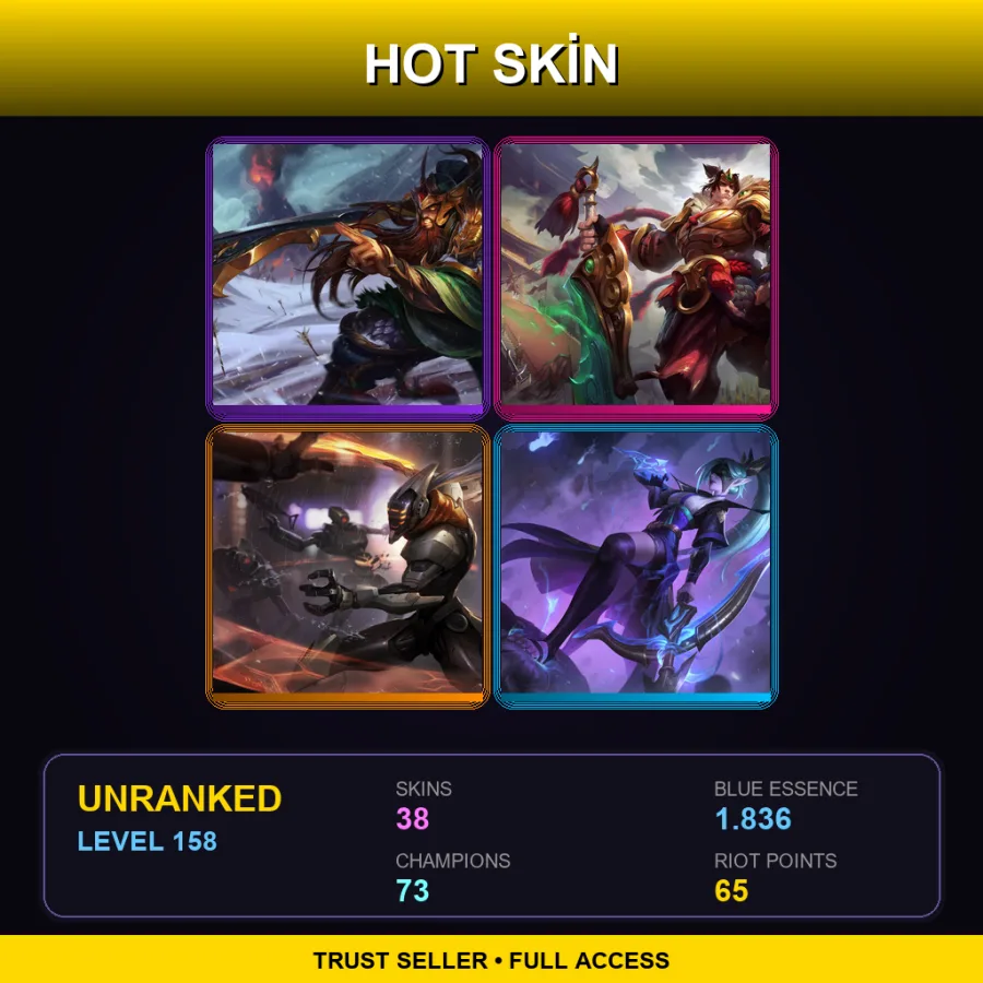EUNE | Lv158 | Unranked | 38 Skin | 73 Champ — LoL account