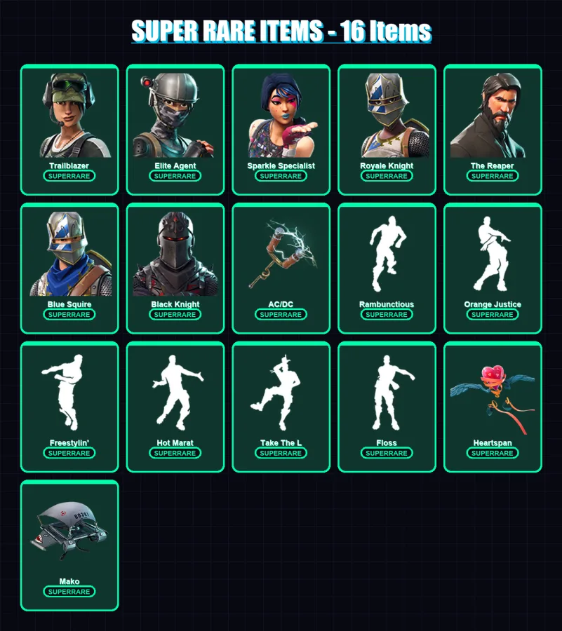 [PC/PSN] | Trailblazer | Elite Agent | Sparkle Specialist | Royale Knight | The Reaper | 56 skin | 33 pickaxe | 76 emote | 47 glider | Lv835 — Game account