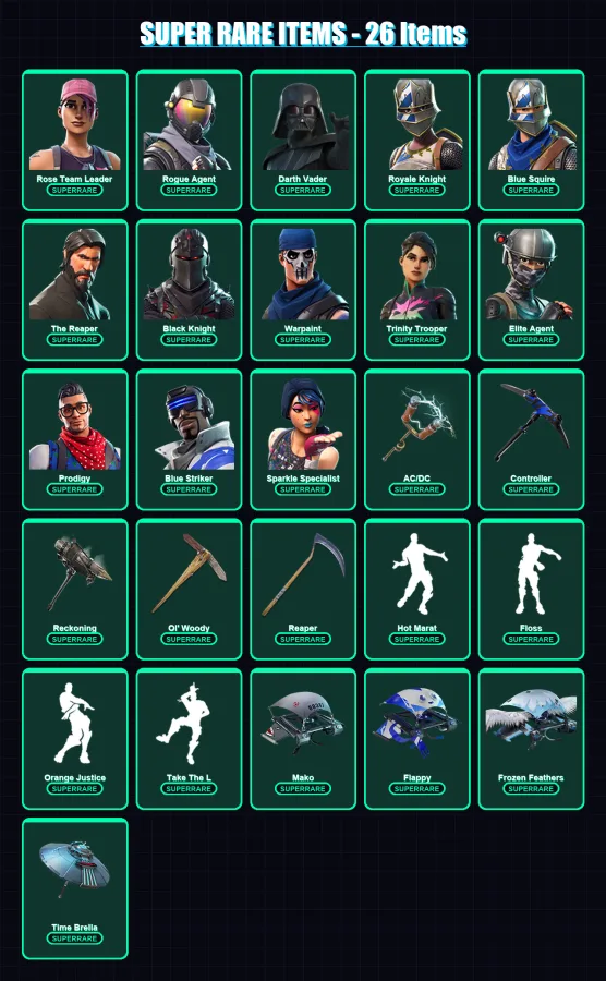 [SWITCH/XBOX/PC] | Rose Team Leader | Rogue Agent | Darth Vader | 354 skin | Lv5542