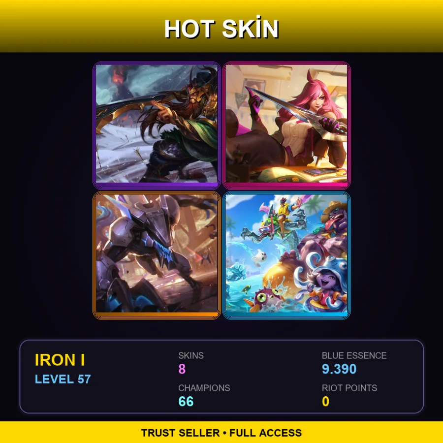 EUNE | Lv57 | Iron I | 8 Skin | 66 Champ