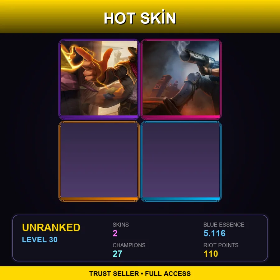 EUW | Lv30 | Unranked | 2 Skin | 27 Champ