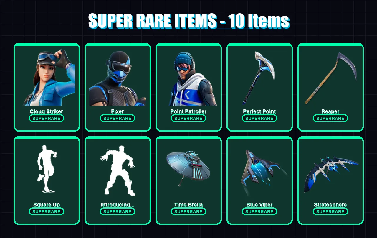 [PS4/PS5/XBOX/PC] | Cloud Striker | Fixer | Point Patroller | Gear Specialist Maya | Fade | 51 skin | 56 pickaxe | 35 emote | 54 glider | Lv565