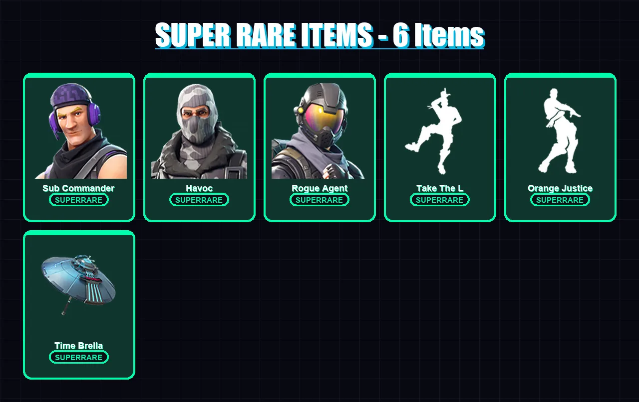 [PC/XBOX/PSN] | Sub Commander | Havoc | Rogue Agent | Love Ranger | The Visitor | 38 skin | 29 pickaxe | 27 emote | 38 glider | Lv487