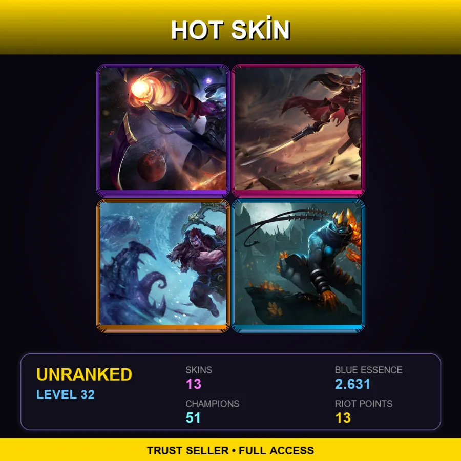 EUNE | Lv32 | Unranked | 13 Skin | 51 Champ
