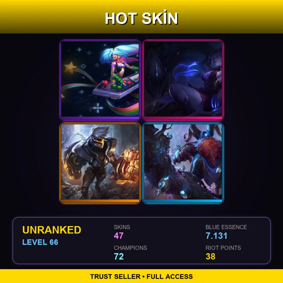 SG | Lv66 | Unranked | 47 Skin | 72 Champ — Augmented Singed