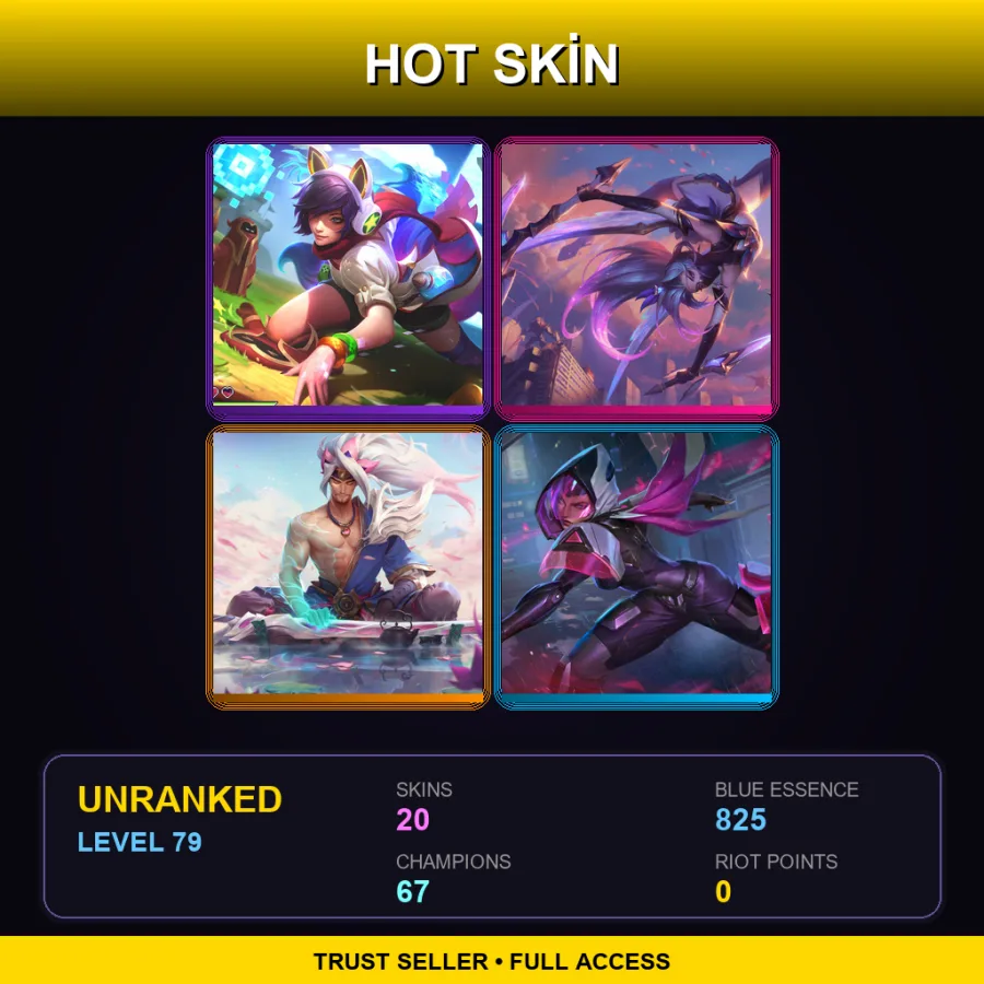 EUW | Lv79 | Unranked | 20 Skin | 67 Champ