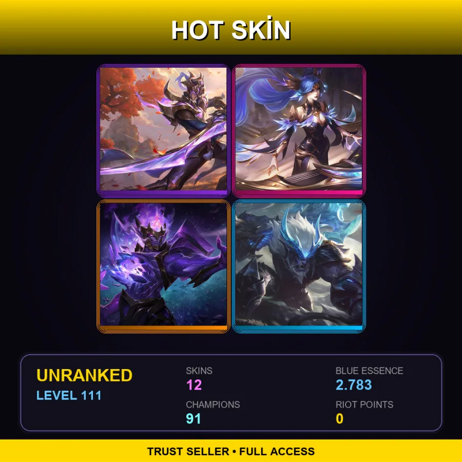 VN | Lv111 | Unranked | 12 Skin | 91 Champ