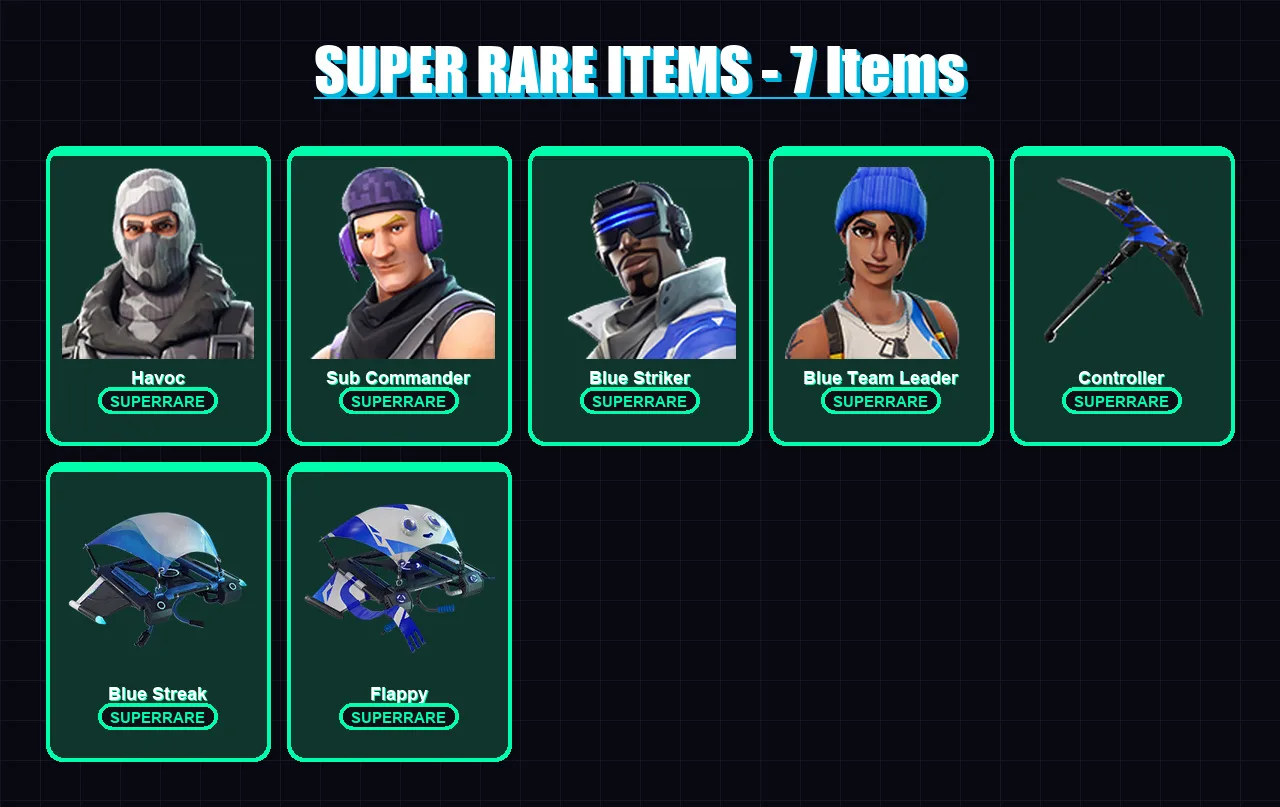 [PC/XBOX/PSN] | Havoc | Sub Commander | Blue Striker | Blue Team Leader | Raptor | 12 skin | 9 pickaxe | 11 emote | 14 glider | Lv218 — Fortnite account
