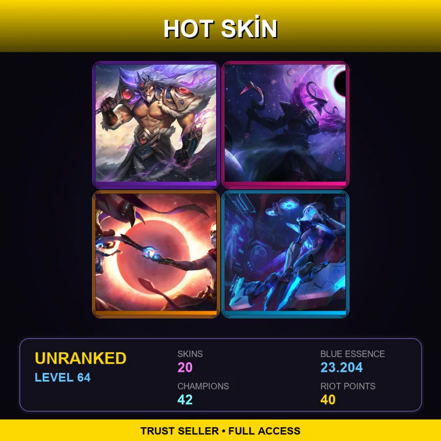 TR | Lv64 | Unranked | 20 Skin | 42 Champ with Volibear
