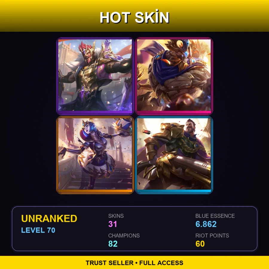 LAS | Lv70 | Unranked | 31 Skin | 82 Champ — Freljord Rammus