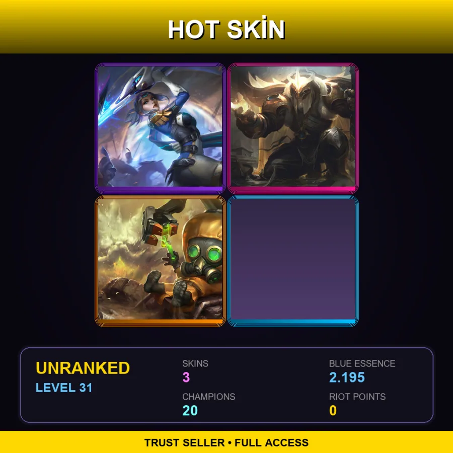 EUNE | Lv31 | Unranked | 3 Skin | 20 Champ