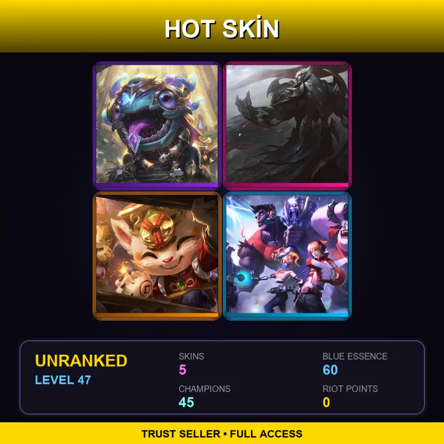 SG | Lv47 | Unranked | 5 Skin | 45 Champ