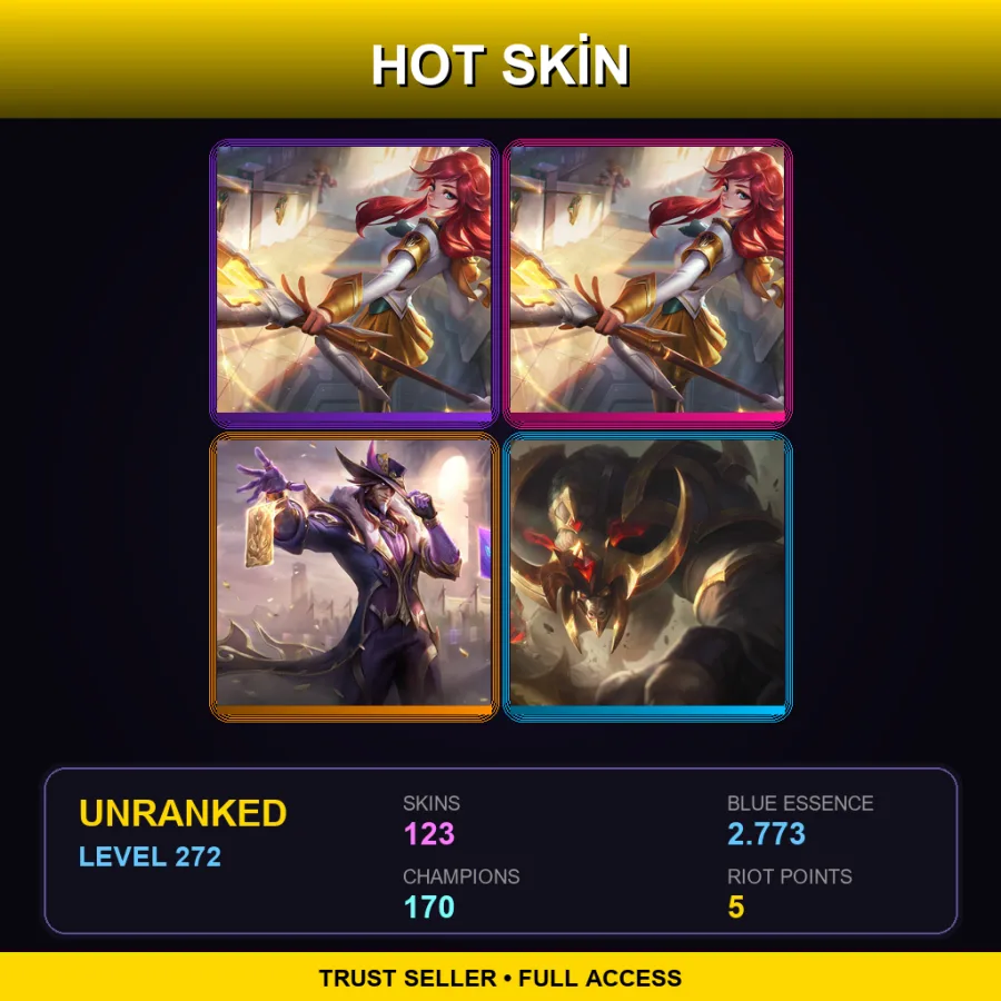 SG | Lv272 | Unranked | 123 Skin | 170 Champ