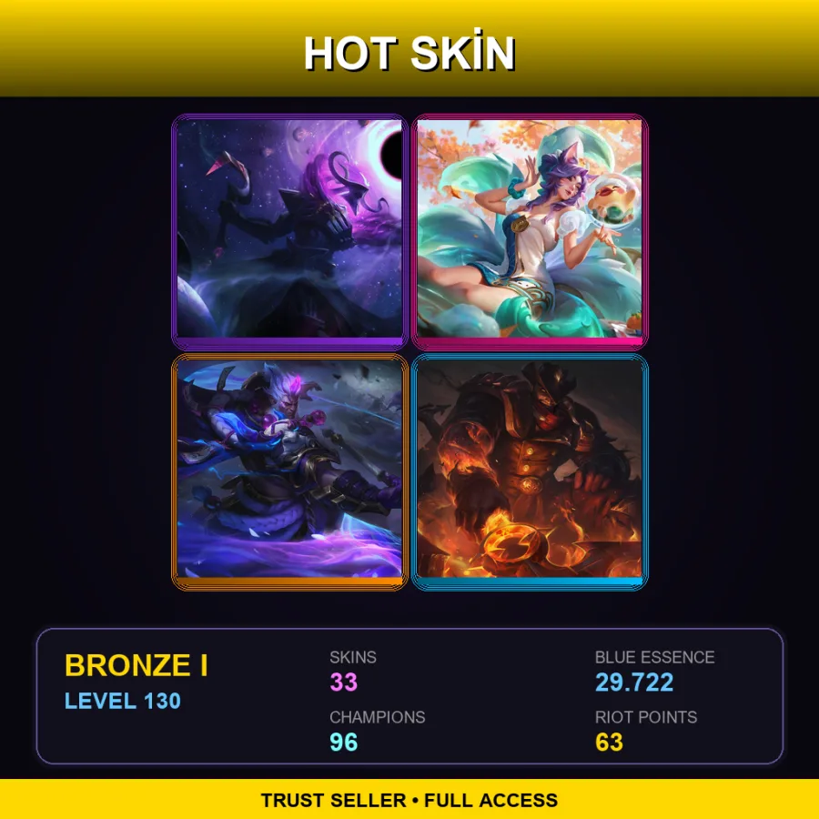 BR | Lv130 | Bronze I | 33 Skin | 96 Champ