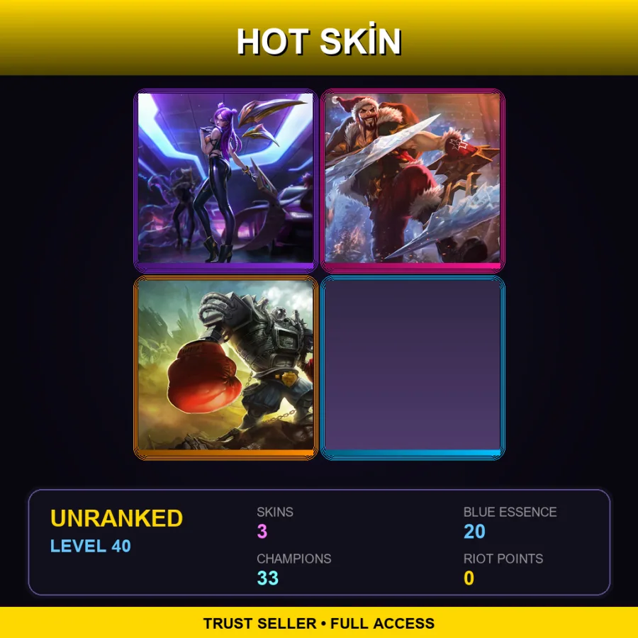 LAS | Lv40 | Unranked | 3 Skin | 33 Champ